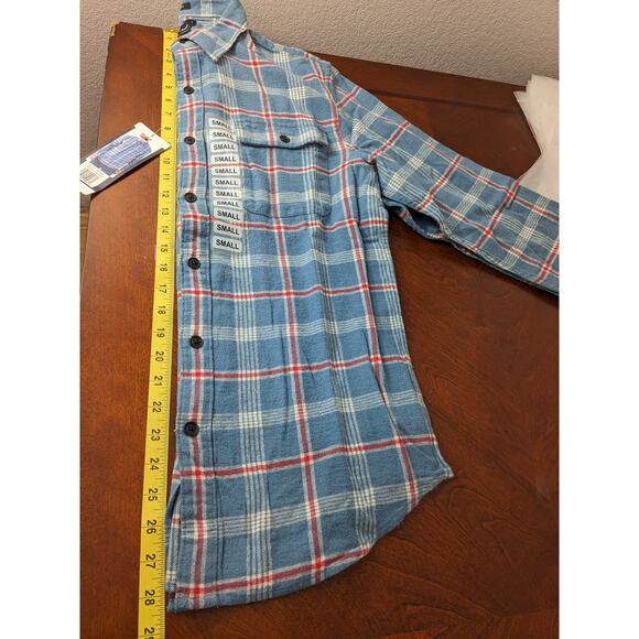 Lucky Brand Flannel Shirt S Blue Plaid 7MS4002 Humboldt Woven Western Classic - Picture 9 of 10